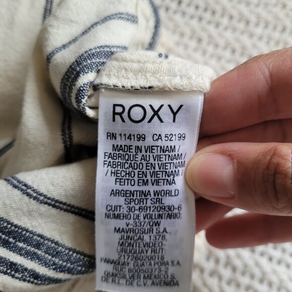 ROXY Oceanside Stripes Linen Drawstring Pants - Picture 3 of 6